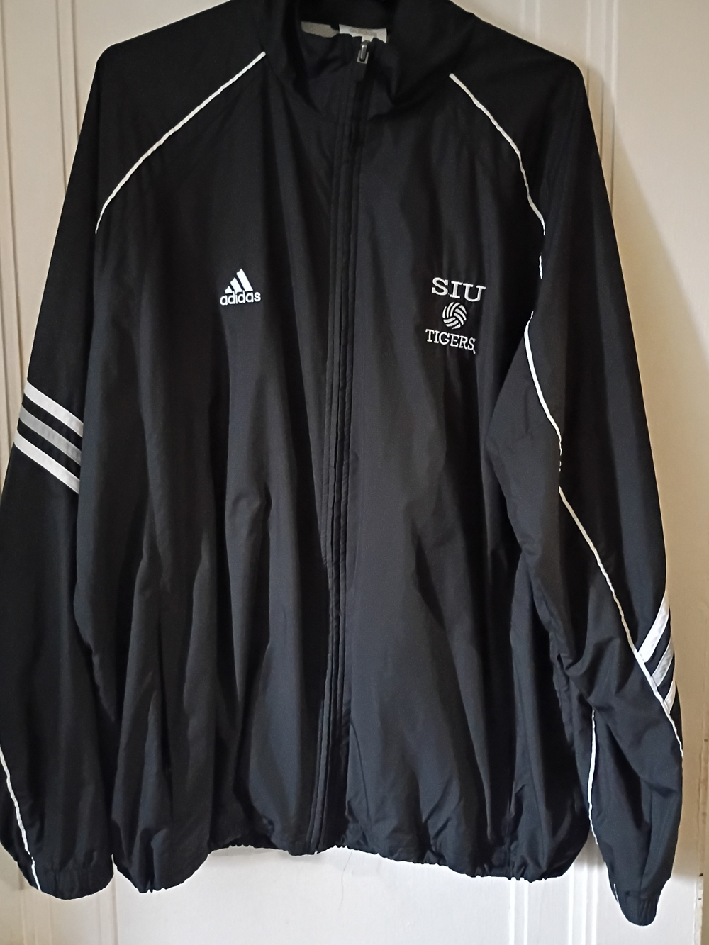 adidas Black Track Jacket with White Trim - SIU Tigers